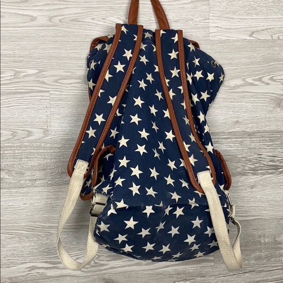 Bueno Navy Canvas Stars Backpack - Picture 6 of 7
